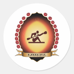 Kayaking Mandorla Runder Aufkleber