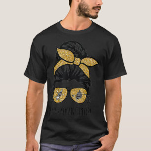 Kayaking Mom Messy Bun Hair Glasses Funny Kayaking T-Shirt