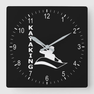 Kayaking Quadratische Wanduhr