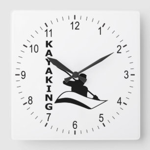Kayaking Quadratische Wanduhr
