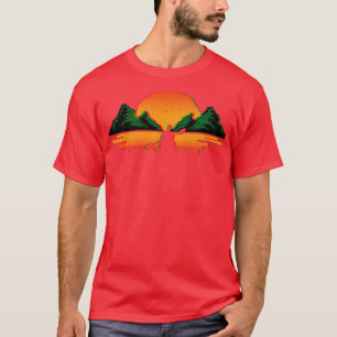 Kayaking Retro Vaporwave Sunset Kanoeing Kayak T-Shirt