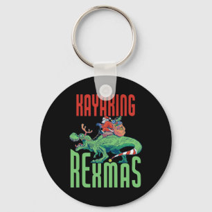 Kayaking Rexmas T-Rex Dinosaur Weihnachten Urlaub  Schlüsselanhänger
