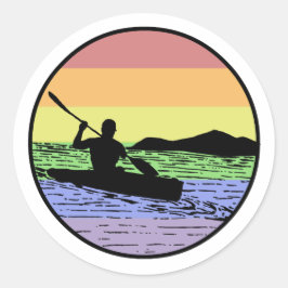Kayaking Runder Aufkleber