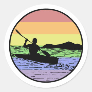 Kayaking Runder Aufkleber