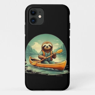 Kayaking Sloth Canoe Lover Funny Animals Vintag Case-Mate iPhone Hülle