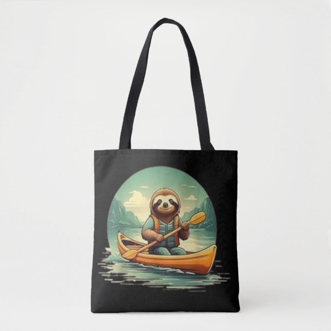 Kayaking Sloth Canoe Lover Funny Animals Vintag Tasche (Vorderseite)