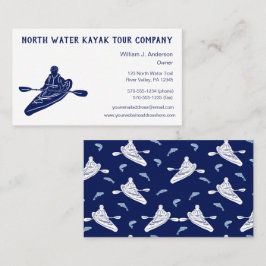 Kayaking Tours Lessons Sales Navy Blue Kayak Visitenkarte