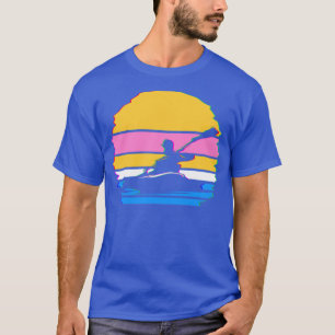 Kayaking Vaporwave Silhouette Kanufahrt Kayak Cano T-Shirt