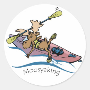 Kayaking Vermoosin DA Yak-Vermont-Elche Runder Aufkleber