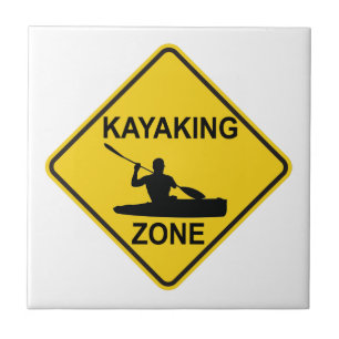 Kayaking Zone Road Sign Fliese