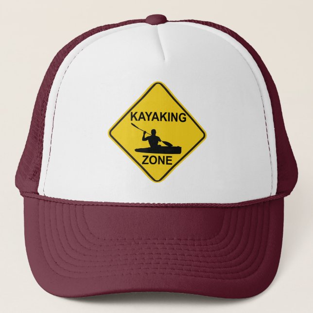 Kayaking Zone Road Sign Truckerkappe (Vorderseite)