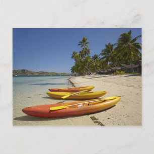 Kayaks am Strand, Plantation Island Resort Postkarte