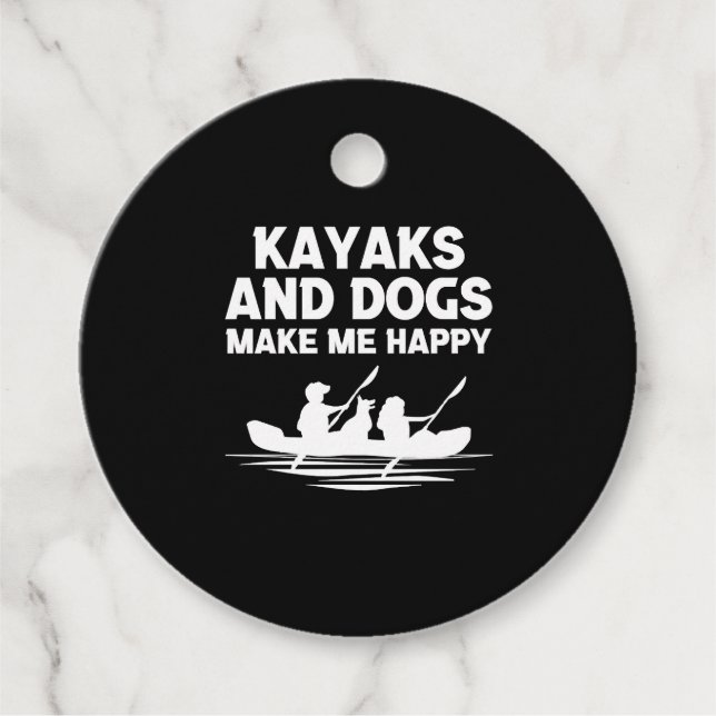 Kayaks Dogs Geschenkanhänger (Vorderseite)
