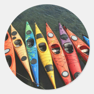 Kayaks! Runder Aufkleber