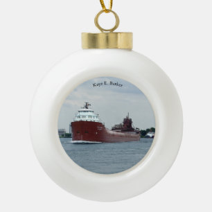 Kaye E. Barker Ball oder Schneeflocke Keramik Kugel-Ornament