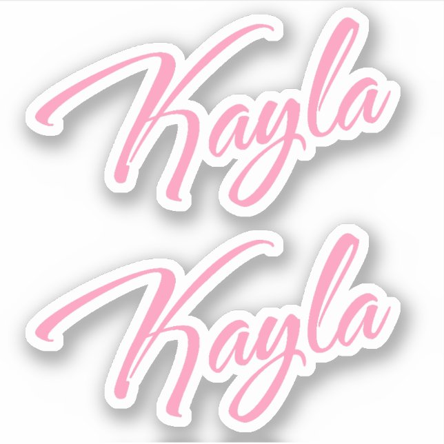Kayla Decorative Name in Pink x2 Aufkleber (Vorderseite)
