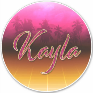Kayla Prénom Golden Pink Autocollants