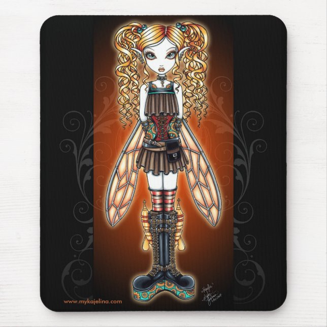 "Kayla" Steampunk Fee Mouspad Mousepad (Vorne)