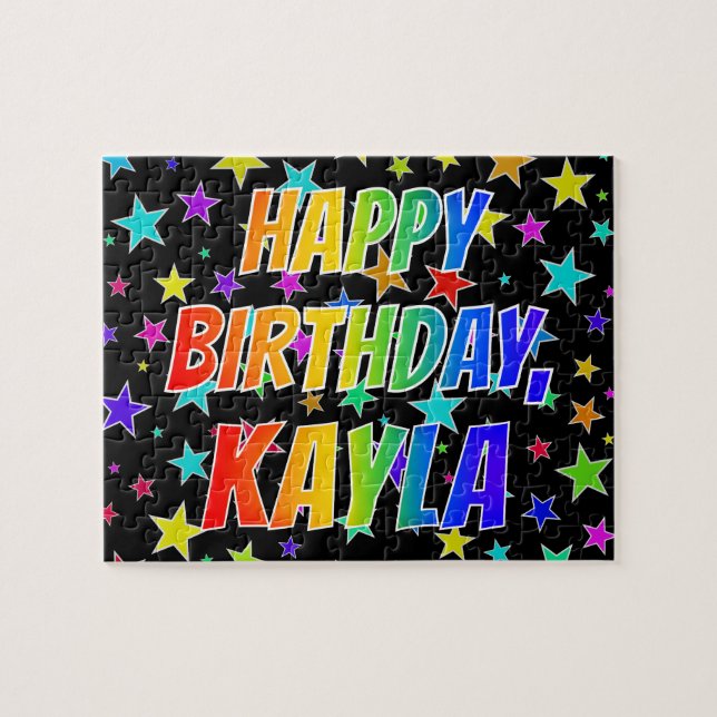 "KAYLA" Vorname, Spaß "GLÜCKLICHER GEBURTSTAG" (Horizontal)