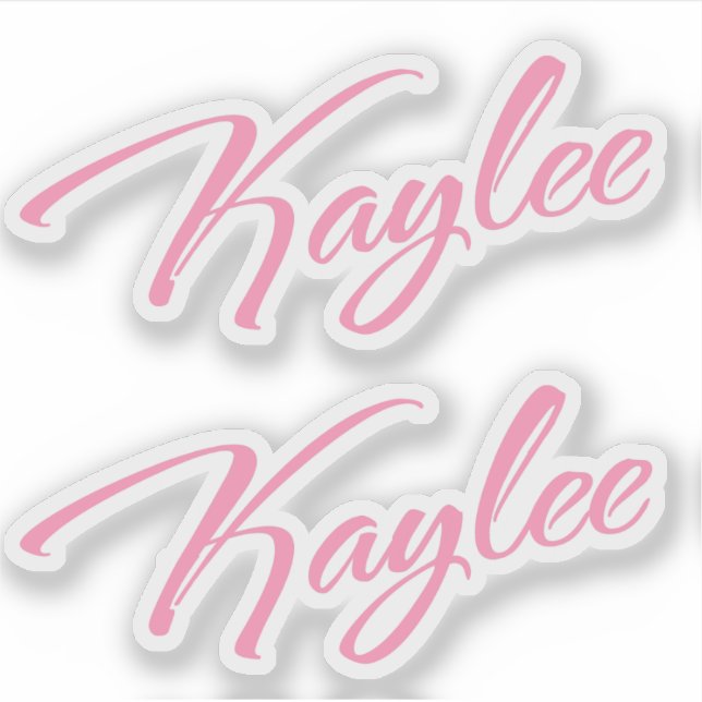 Kaylee-Name in rosa Skript x2 Aufkleber (Vorderseite)