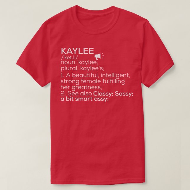Kaylee Name Kaylee Definition Kaylee weibliche Bez T-Shirt (Design vorne)