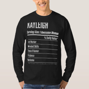 Kayleigh ernährungsphysiologische Fakten für Größe T-Shirt