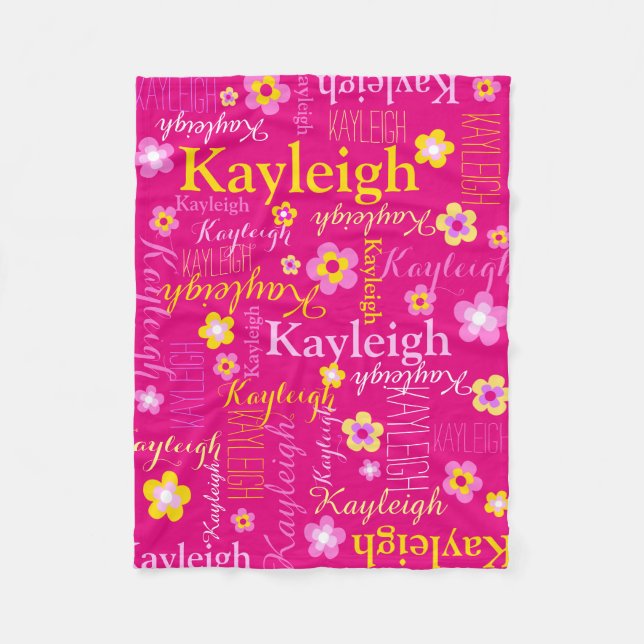 Kayleigh-Rosa-Girls nennen Blume Decke (Vorderseite)