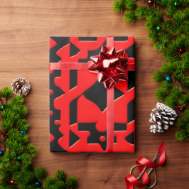 Kazakh Batik rotes geometrisches Muster Geschenkpapier
