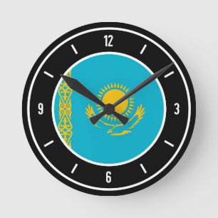 Kazakhstan Flag Elegant Runde Wanduhr