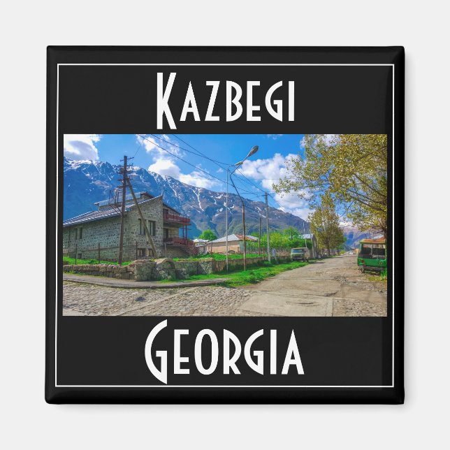 Kazbegi Stepantsminda Georgia Caucuses Mountains Magnet (Vorne)