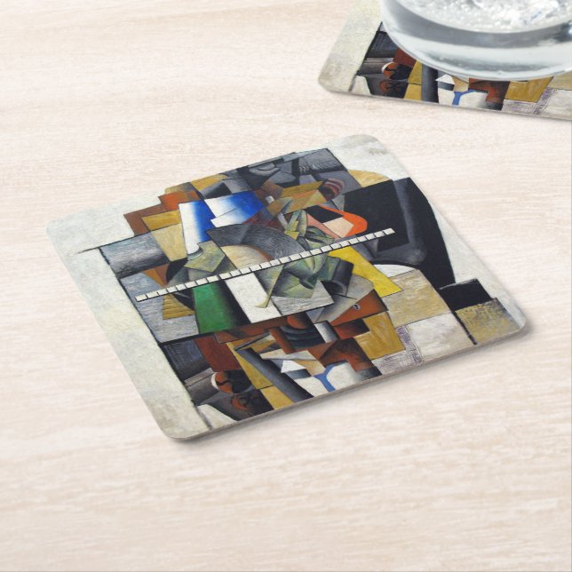 Kazimir Malevich Abstrakt Art Rechteckiger Pappuntersetzer (angewinkelt)