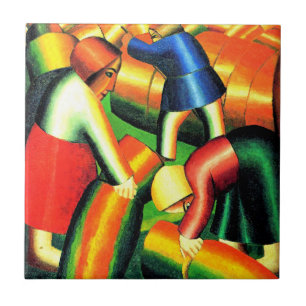 Kazimir Malevich--Ernte einbringen, Fliese
