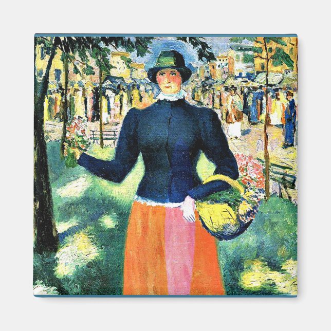 Kazimir Malevich Kunstwerk, Blume Girl Magnet (Vorne)