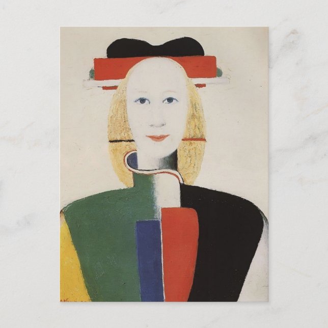 Kazimir Malevich - Mädchen mit Kamm in ihrer Haare Postkarte (Vorderseite)