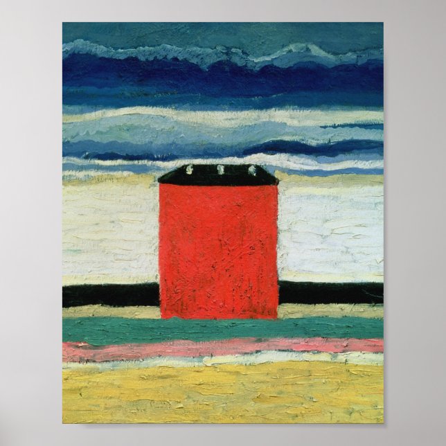 Kazimir Malevich - Rotes Haus Poster (Vorne)