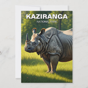 Kaziranga National Park Assam India Travel Feiertagskarte