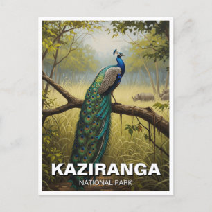 Kaziranga National Park Assam India Travel Postkarte