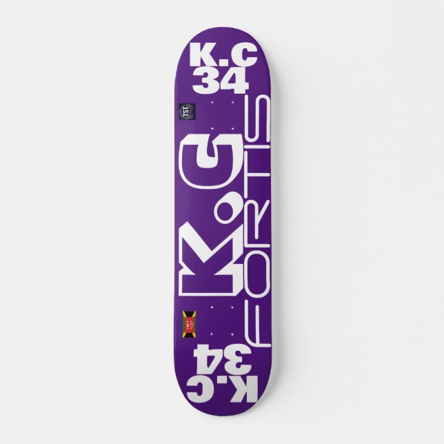 KC 34  OFFICIAL 7 3/4" Skateboard Deck (Vorne)