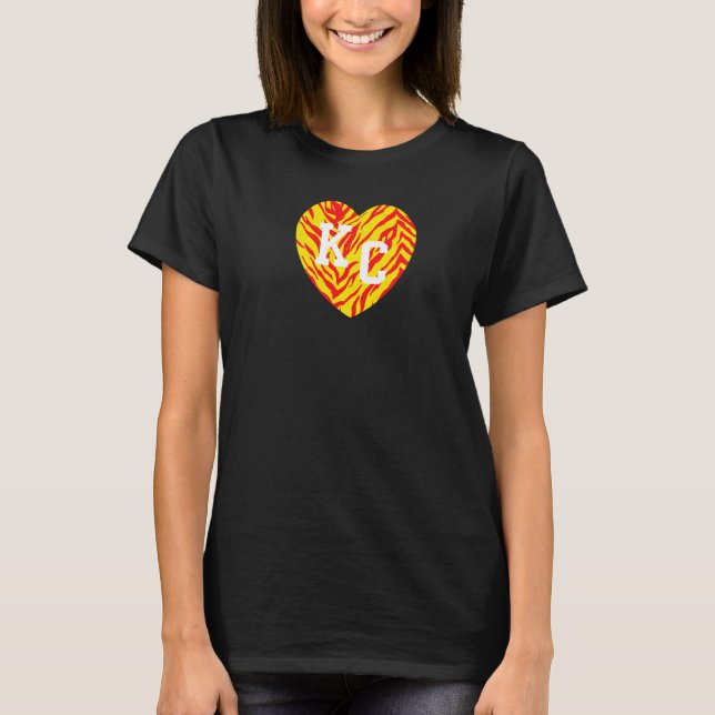 Kc Red Zebra Stripes Kansas City Kc Red Retro Kc A T-Shirt (Vorderseite)