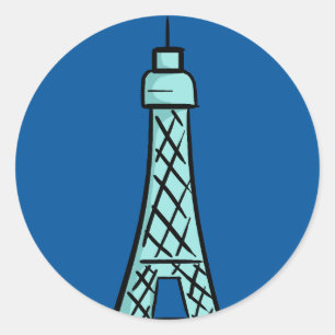 KDFans Eiffelturm Logo-Aufkleber Runder Aufkleber