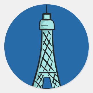 KDFans Eiffelturm Logo-Aufkleber Runder Aufkleber
