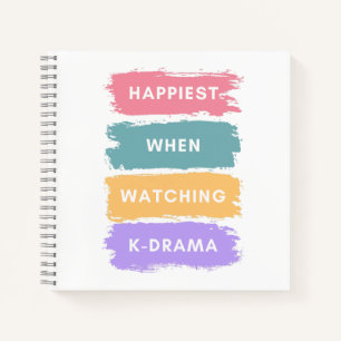 Kdrama Farbige minimale Typografie Koreanischer Fe Notizbuch