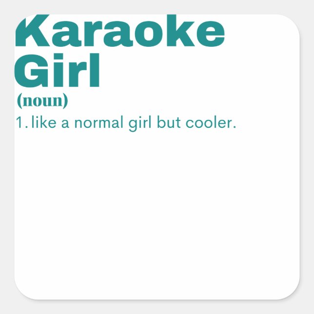ke Girl - Karaoke Quadratischer Aufkleber (Vorderseite)