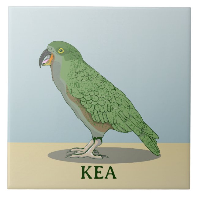 Kea New Zealand Bird Fliese (Vorderseite)