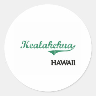 Kealakekua Hawaii City Classic Runder Aufkleber