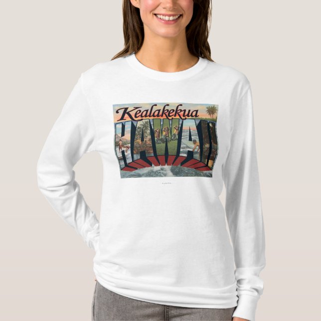 Kealakekua, Hawaii - große Buchstabe-Szenen T-Shirt (Vorderseite)