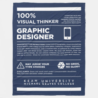 kean MGC Graphic Design Care Label Fleece Blanket