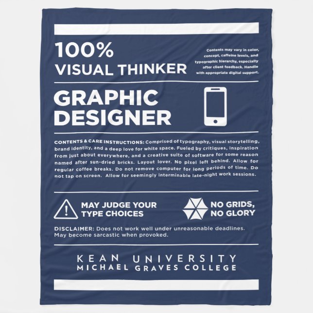 kean MGC Graphic Design Care Label Fleece Blanket (Vorderseite)