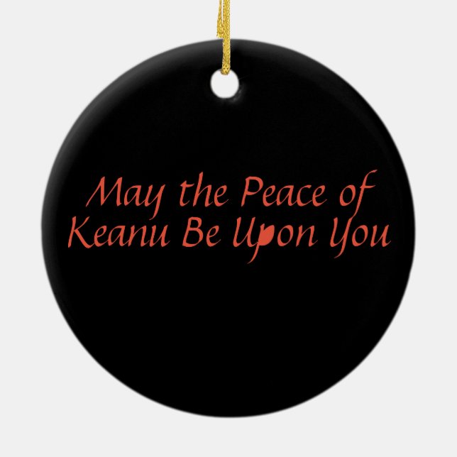 Keanu Reeves Psychedelic Zen Meditation Garden Keramik Ornament (Hinten)