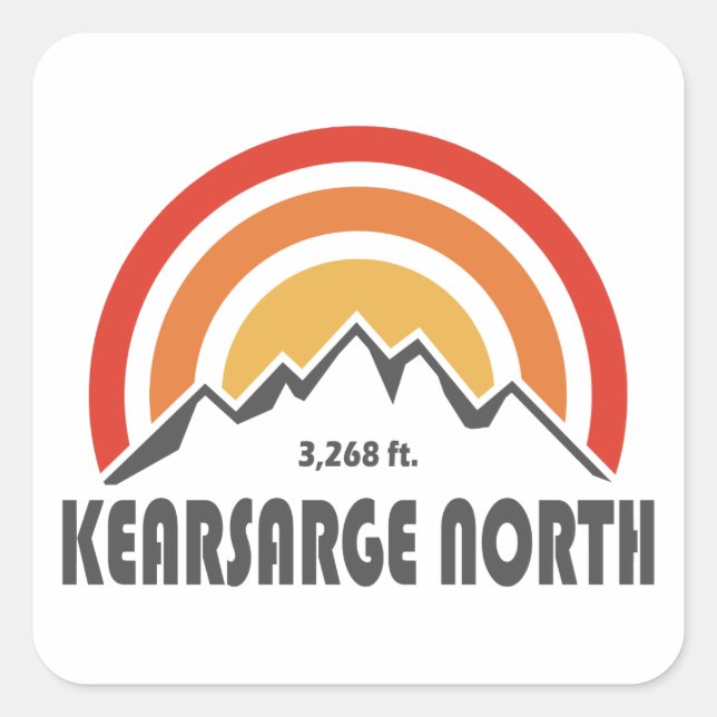 Kearsarge North New Hampshire Quadratischer Aufkleber (Vorderseite)